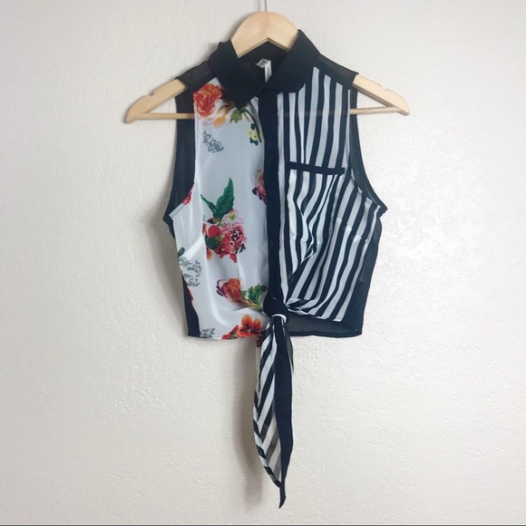 Live 4 Truth Tops - Live 4 Truth Stripe Floral Tank Top Size S